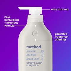 Method Body Lotion, Simply Nourish, Coconut, 14 Fl Oz (Pack of 1), No Color