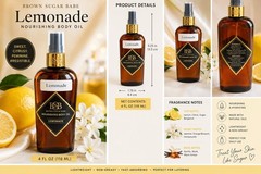 Brown Sugar Babe Lemonade Nourishing Body Oil 4 oz New Without Box