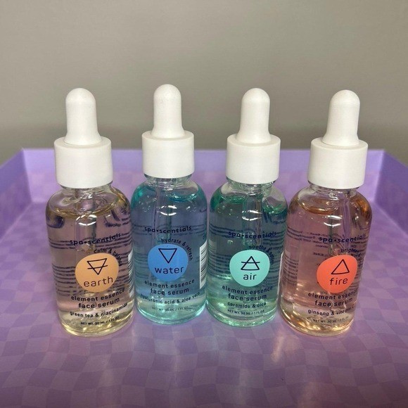 Spa Scentials Elements Face Serum Set 4 Pack Earth Water Air Fire Brand New