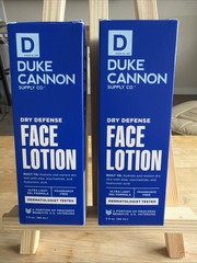 Lot of 2 – Duke Cannon Supply Co. Dry Defense Face Lotion 3 oz
