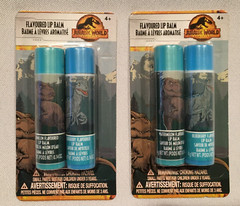 2 Packages ~JURASSIC WORLD 2-ct Watermelon / Blueberry Lip Balm NEW~ FREE SHIP