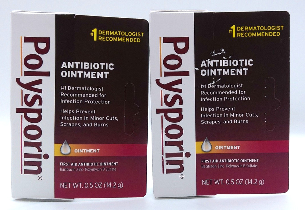 2Pk- Polysporin Antibiotic Ointment, 0.5 Oz. Each, Exp. 7/2028