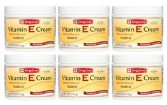 De La Cruz® 10,000 IU Vitamin E Cream 4 OZ – Allergy Tested, USA Made (6 JARS)