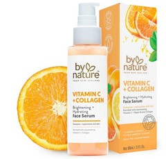 by nature Vitamin C + Collagen Brightening Hydrating FACE SERUM 3 fl oz New