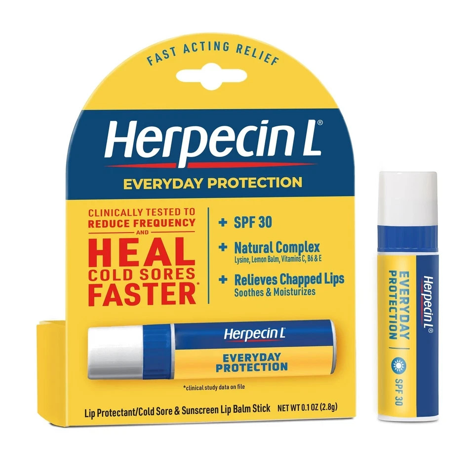 Herpecin L Lip Balm Stick; Cold Sore Sun & Fever 0.1 Ounce (Pack of 1)