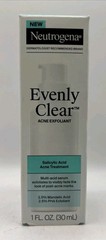 Neutrogena Evenly Clear Acne Exfoliant Serum Salicylic Acid Face 1 fl oz