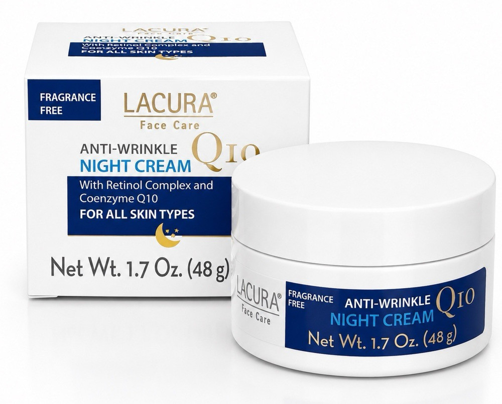 LACURE Q10 Night Face Cream with Retinol Complex New Sealed MADE GERMANY