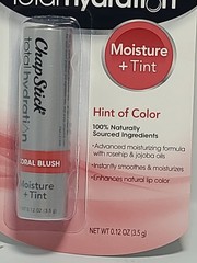 ( LOT OF 2 ) ChapStick Total Hydration Moisture + Tint CORAL BLUSH Lip Balm Tube