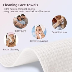 Disposable Face Towels,Viscose Biodegradable 1 Count (Pack of 50), White
