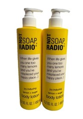 2 PACK Set Not Soap Radio Joy Inducing LOTION Lemon Sugar 15.2oz Pump