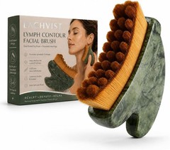 Lymphatic Face Sculpting Brush Dual Ended Gua Sha De-Puff Massage Facial Tool