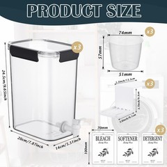 Soaoo 3 Set 87 oz Liquid Laundry Detergent Dispenser with Faucet and 87