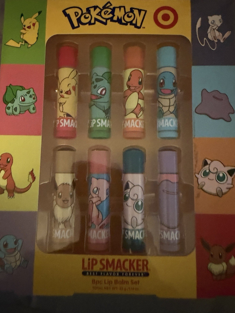 Lip Smacker Pokemon Lip Balm Set Multicolor 8pc, Includes Lip Balm
