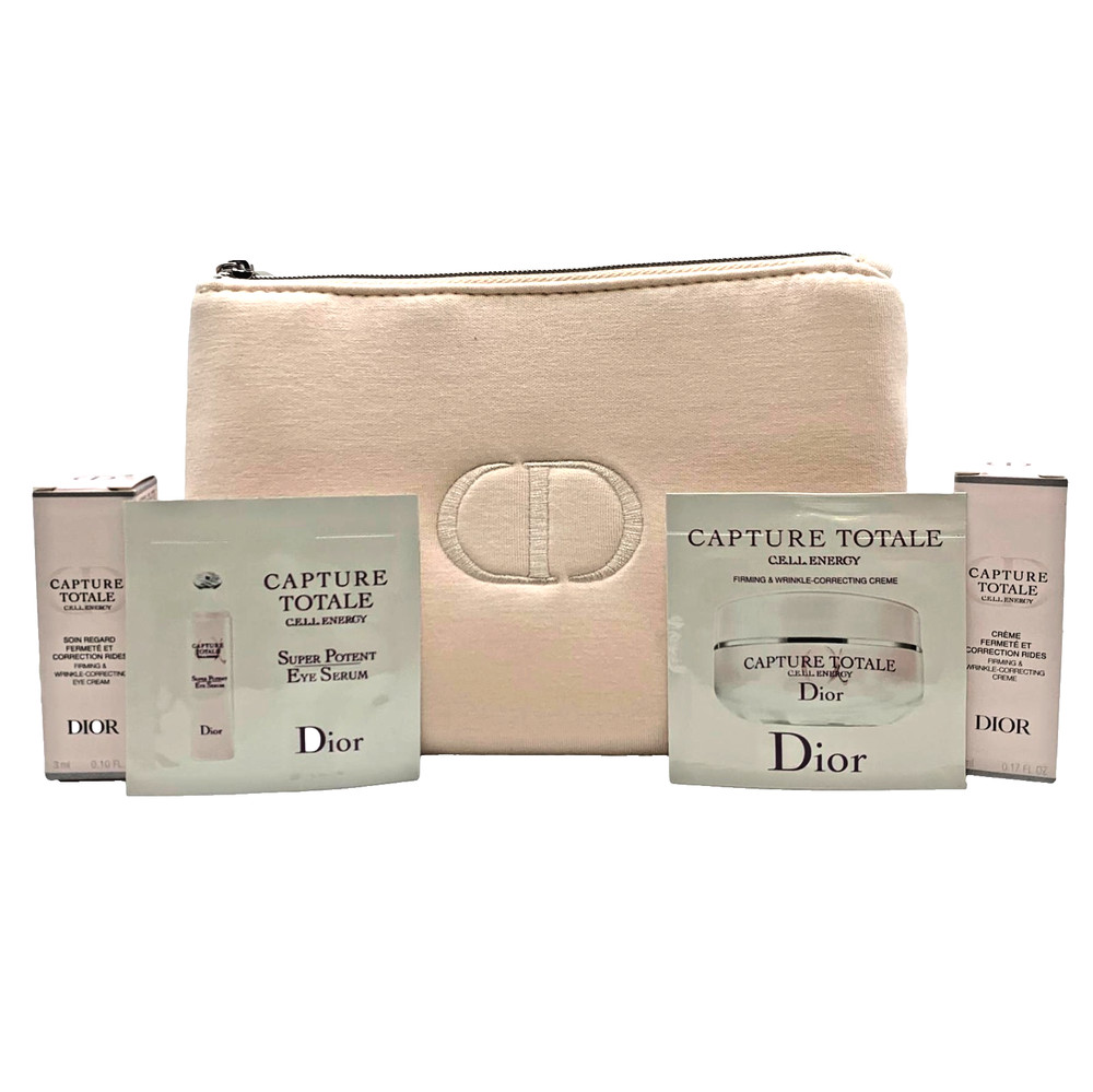 Dior 5 Piece Capture Totale Gift Set Firming Cream & Eye Serum with Blush Pouch