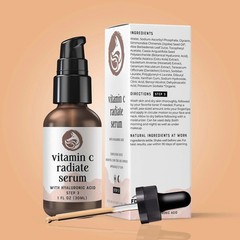 Foxbrim Naturals Vitamin C Face Serum 1oz – Stable Formula with Botanical Hya…