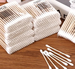 Cotton Swab Storage Box Double Head Cotton Buds Container Transparent Square Box