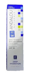 Andalou Naturals Deep Hydration Daily Shade +Blue Light Defense SPF30 Lotion EXP