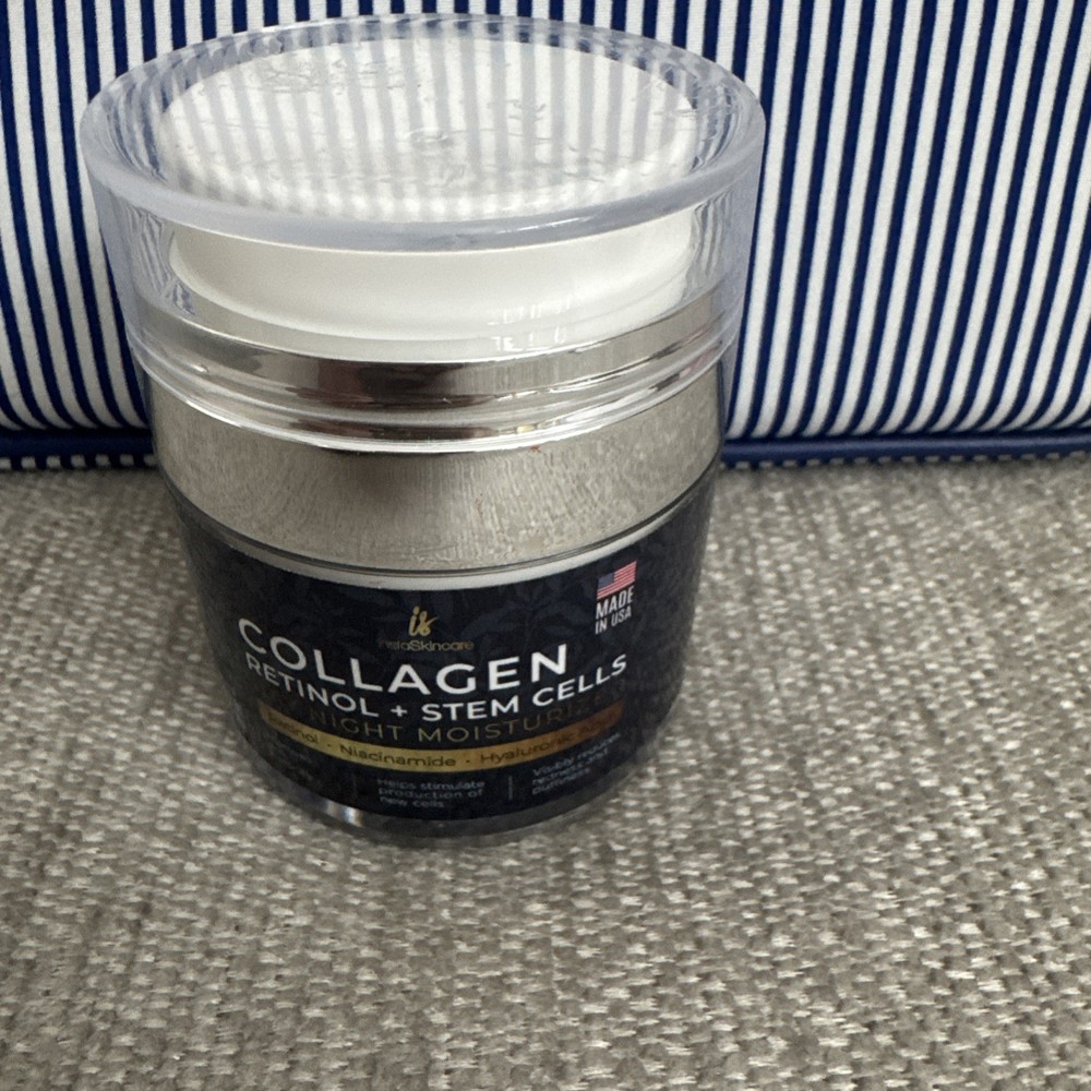 Collagen Cream for Face with Airless Pump Anti-Aging Botanical Stem Cells 1.7oz