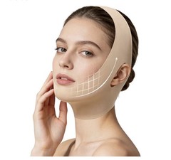Reusable Waterproof Face Lifting Mask for Chin Jawline Neck, Beige