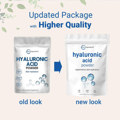 Hyaluronic Acid Serum Powder, 100 Grams | Low Molecular Weight, Cosmetics Grade