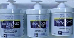 3 x 16 oz = 3 lbs Advanced Clinicals Spa Size Hyaluronic Acid Cream Super Fresh