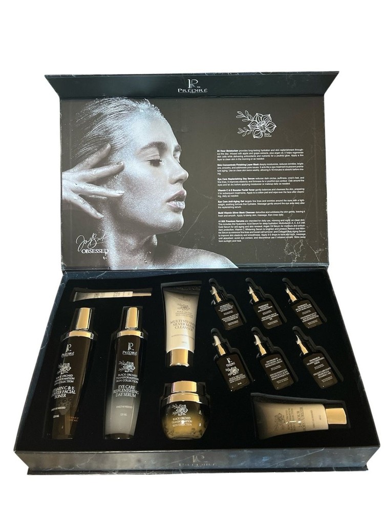 Prédiré Paris Black Orchid Transformation Skin Care Set, 12 pieces anti aging