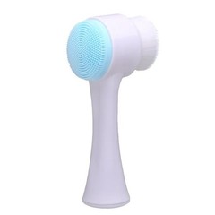 Facial Cleansing Brush Manual 2-in-1 Silicone Double-Sided Exfoliating Scrubber