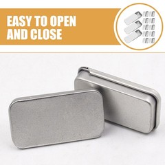 18 Pcs Tinplate Candy Cases with Lids Empty Rectangular Metal Storage Tins