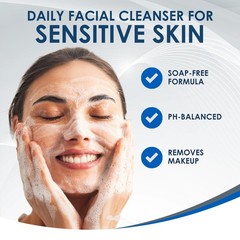 Vanicream Gentle Facial Cleanser with Pump 8 Fl Oz (Pack of 1), White