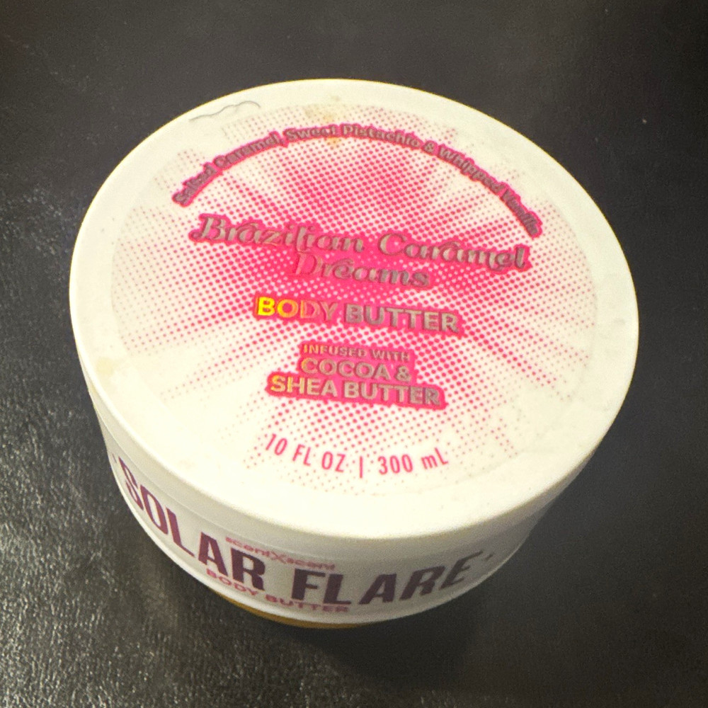 Solar Flare Brazilian Caramel Dreams Body Butter Cocoa & Shea, Caramel 10 oz
