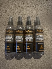 NEW 4x Shea Moisture African Black Soap Bamboo Charcoal Detoxifying Toner 4.1 Oz