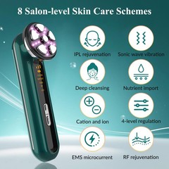 All In One Microcurrent RF LED Facial Massager For Firming And Glowing Skin