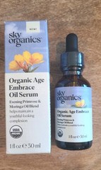 Sky Organics Organic Age Embrace Oil Serum 1oz Evening Primrose, Moringa Organic