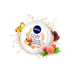 NIVEA Soft Light Moisturizer Cream Playful Peach 200ml Face Hand Body Vitamin E