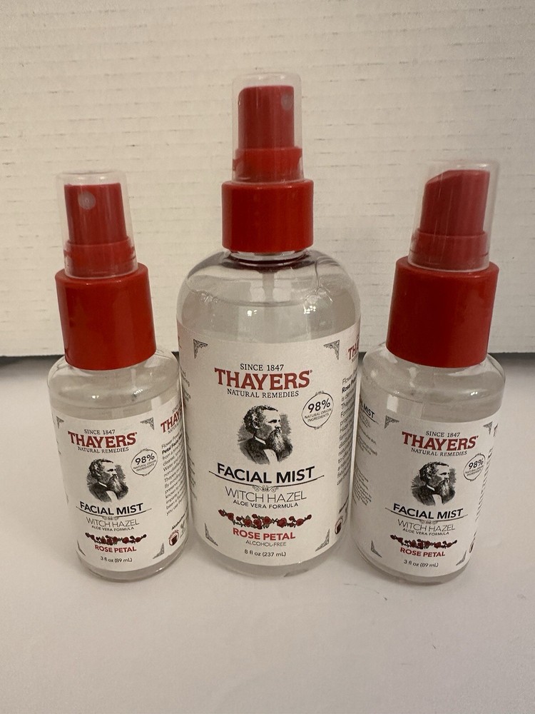 Lot of 3 Thayers Rose Petal Facial Toner 2 3oz 1 8oz Bottles Witch Hazel Aloe