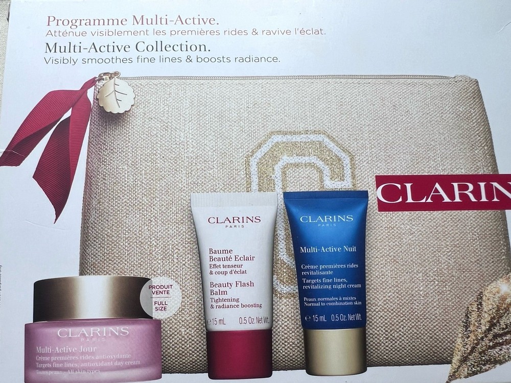 Clarins Multi-Active Set (50ml Mult-Active Day Cream + 15ml Flash Balm + 15ml Ac
