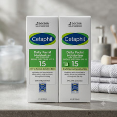 2X Cetaphil Daily Facial Moisturizer SPF15 Dry to Normal Skin 4 Oz EXP 8/26+
