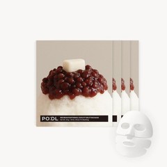 Po:Dl Podl Red Bean Panthenol Cooling Lifting Mask4Ea Dual-Layer Hydrogel Sheet