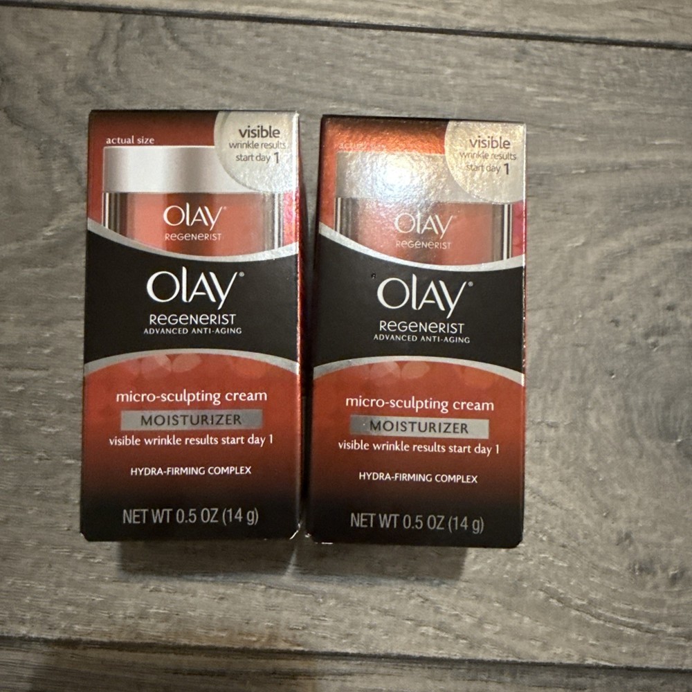 2 Pack Olay Regenerist Micro-Sculpting Cream Moisturizer 0.5oz Each