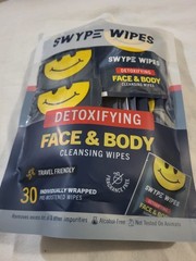 Swipe wipes Detoxifying face and body cleansing wipes 30 individually wrapped