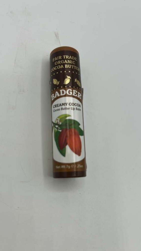 Badger, Creamy Cocoa Lip Balm Stick, 0.25 Ounce (Pack of 1)