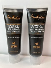 Shea Moisture Gel Cleanser African Black Soap Detoxifying Aloe 4 oz Lot of 2