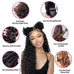 Hair Bundles Water Wave 10 12 14 Inch Brazilian Remy Natural Black Yavida Human