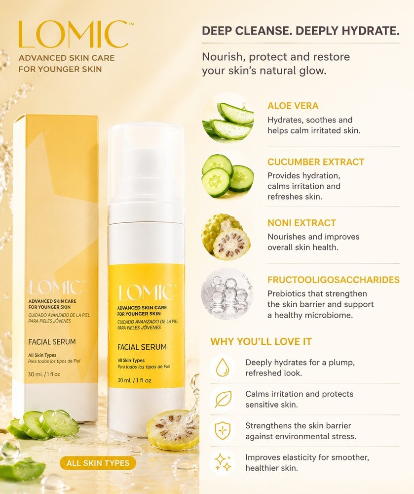 LOMIC® Advanced Skin Care Facial Serum Deep Hydrating All Skin Types 1 oz