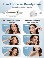Stainless Steel Face Roller & Gua Sha Massager for Jawline Puffiness