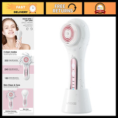 Electric Facial Cleansing Brush – 2-Way Rotating Scrubber, 3 Modes, 5 Heads, Wat