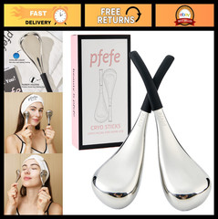 Cooling Ice Globes for Facial Skin Care – Stainless Steel Cryo Sticks, Spa Tools