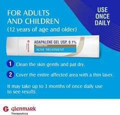 Adapalene Gel 0.1% Acne Treatment, Paraben Free Topical Retinoid Cream-15g Tube