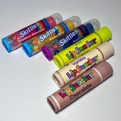 Bonne Bell Lip Smacker Vintage Chocolate Vanilla Skittles BFF Era Bubble Font