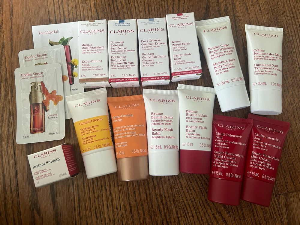 16pc LOT AS-IS Travel Sized & Mini CLARINS Items, SEALED
